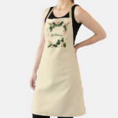 Pretty Personalized Holly & Snowflakes Xmas Apron Schürze (InSitu)