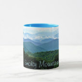 Pretty Personalized Smoky Mountains Blue Green Mug Tasse (Zentrum)