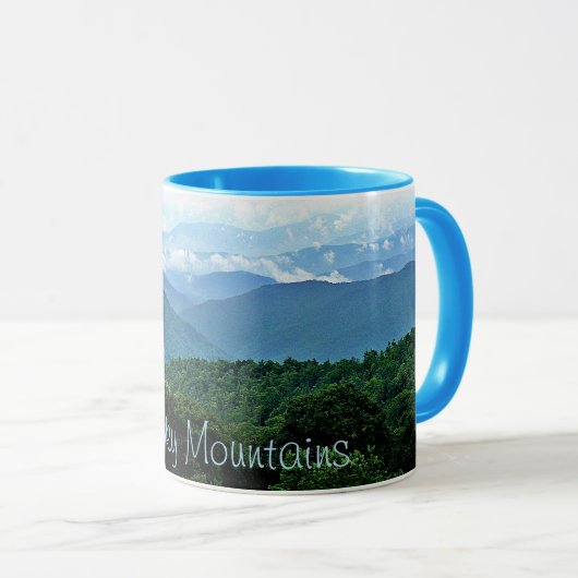 Pretty Personalized Smoky Mountains Blue Green Mug Tasse (VorderseiteRechts)