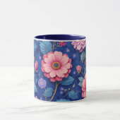 Pretty pink and blue floral pattern tasse (Zentrum)
