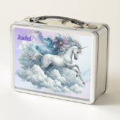 Pretty Pink and Blue Unicorn Metal Lunch Box (Rückseite)