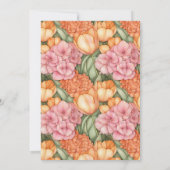 Pretty Pink and Orange Tulip 40th Birthday Einladung (Rückseite)