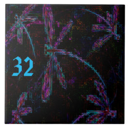 Pretty Pink and Purple Dragonflies Fliese