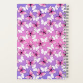 Pretty Pink and White Butterfly Spiral Notebook Notizblock (Rückseite)