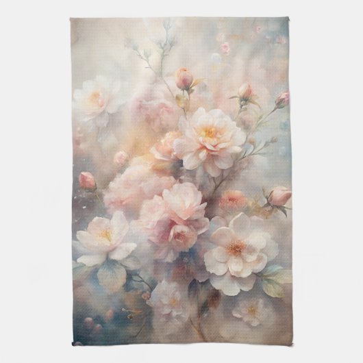 Pretty Pink and White Flowers  Geschirrtuch (Vertikal)