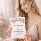 Pretty Pink and White Peony 21st Birthday Einladung