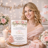 Pretty Pink and White Peony 30th Birthday Einladung