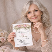 Pretty Pink and White Peony 70th Birthday Einladung