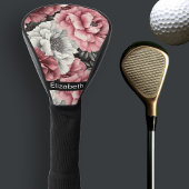 Pretty Pink and White Peony Personalized Golf Headcover