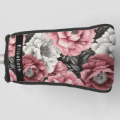 Pretty Pink and White Peony Personalized Golf Headcover (Vorderseite)