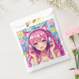 Pretty Pink Anime Girl's Birthday Party Geschenktütchen