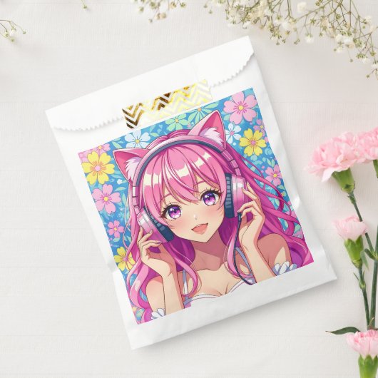 Pretty Pink Anime Girl's Birthday Party Geschenktütchen (Versiegelt)