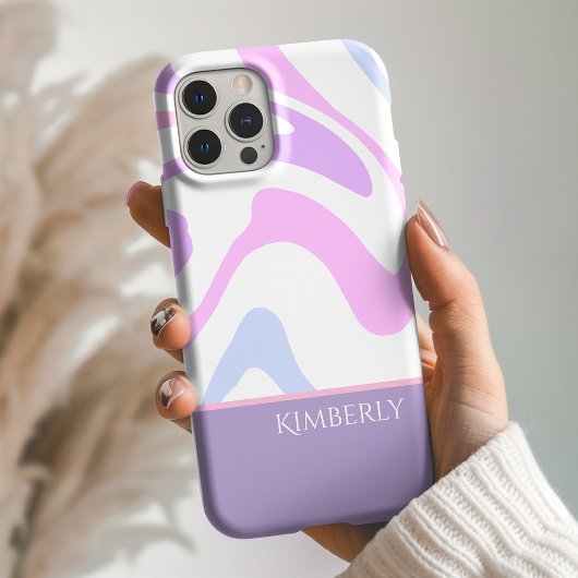 Pretty Pink Blue Purple Abstract Personalized Case-Mate iPhone Hülle