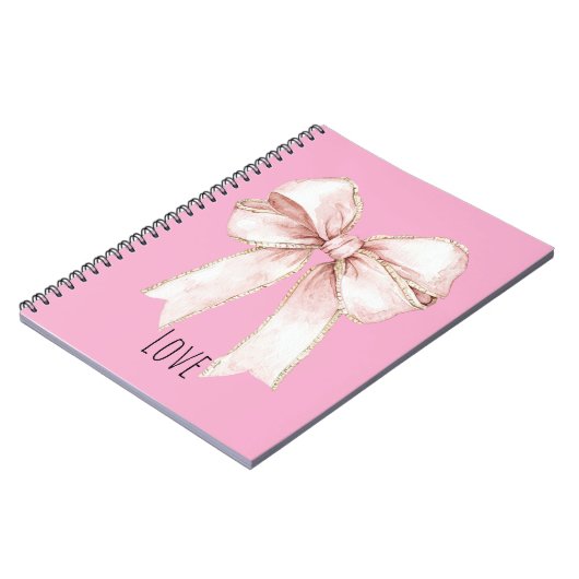 Pretty Pink Bow Notizblock (Linke Seite)