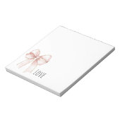Pretty Pink Bow Notizblock (Rotiert)
