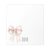 Pretty Pink Bow Notizblock (Vorderseite)