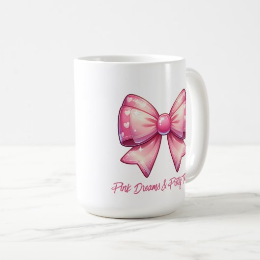Pretty Pink Bow-Pink Dreams & Pretty Things Kaffeetasse (VorderseiteRechts)