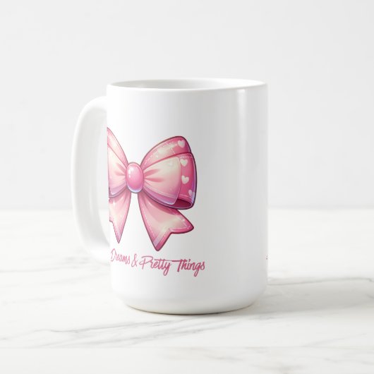 Pretty Pink Bow-Pink Dreams & Pretty Things Kaffeetasse (Vorderseite Links)
