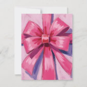 Pretty Pink Bow Ribbon Watercolor Card (Vorderseite)