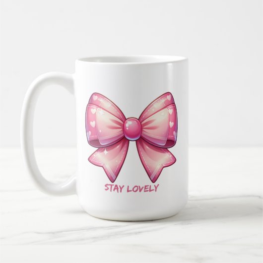 Pretty Pink Bow-Stay Lovely Kaffeetasse (Links)