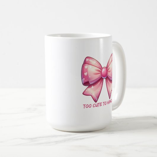 Pretty Pink Bow-Too Cute To Handle Kaffeetasse (VorderseiteRechts)