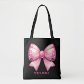 Pretty Pink Bow Tote Bag Tasche (Vorderseite)
