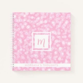 Pretty Pink Bubbles Monogram Square Notizblock