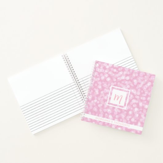 Pretty Pink Bubbles Monogram Square Notizblock (Innenseite)