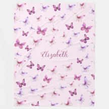 Pretty Pink Butterflies Custom Name Girl