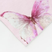 Pretty Pink Butterflies Custom Name Girl Fleecedecke (Ecke)
