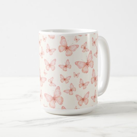 Pretty pink butterflies kaffeetasse (VorderseiteRechts)