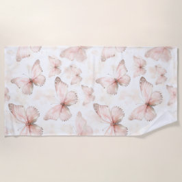 Pretty Pink Butterflies   Strandtuch