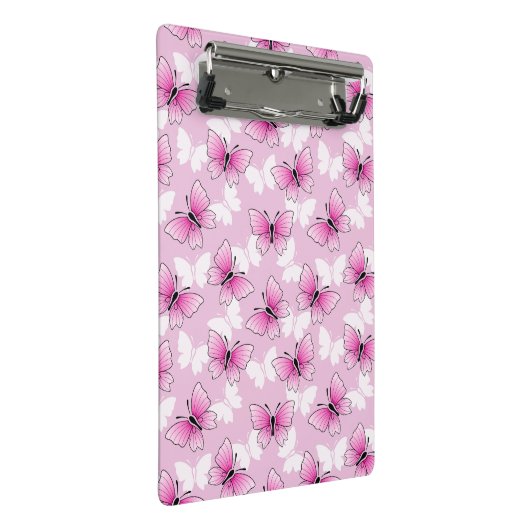 Pretty Pink Butterfly Mini Clipboard Mini Klemmbrett (Schrägansicht)