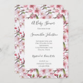 Pretty Pink Cherry Blossom Floral Baby Shower Einladung (Vorne/Hinten)