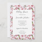 Pretty Pink Cherry Blossom Floral Baby Shower Einladung (Vorderseite)