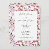 Pretty Pink Cherry Blossom Floral Bridal Shower Einladung (Vorne/Hinten)
