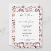 Pretty Pink Cherry Blossom Floral Bridal Shower Einladung (Vorderseite)