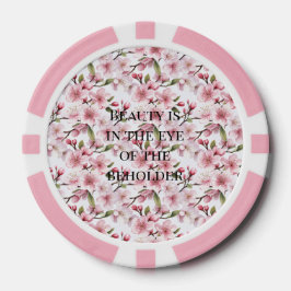 Pretty Pink Cherry Blossom Flowers Pokerchips
