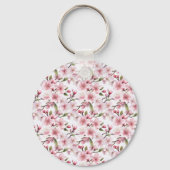 Pretty Pink Cherry Blossom Flowers Schlüsselanhänger (Rückseite)