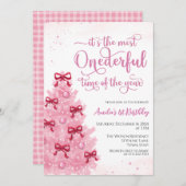 Pretty Pink Christmas Birthday Party Invitation Einladung (Vorne/Hinten)