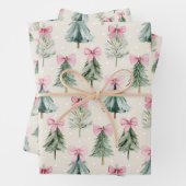 Pretty Pink Coquette Bow Christmas Tree Pattern Geschenkpapier Set (Beispiel)