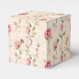 Pretty Pink Cream Roses Floral Bridal Shower Geschenkschachtel