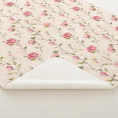 Pretty Pink Cream Roses Floral Sherpadecke (3/4)