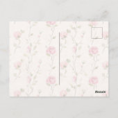 Pretty Pink Cream Roses Floral Thinking of you Postkarte (Rückseite)