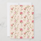 Pretty Pink Cream Roses Floral Wedding Einladung (Rückseite)