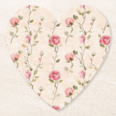 Pretty Pink Cream Roses Floral Wedding  Untersetzer (Vorderseite)