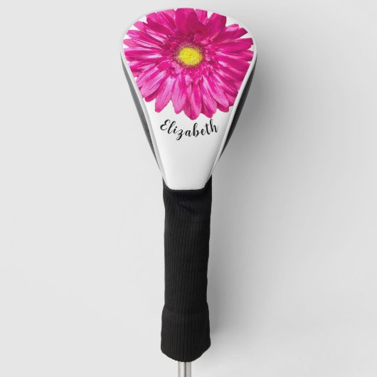 Pretty pink daisy flower custom name womens golf headcover (Vorderseite)