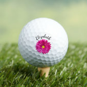 Pretty pink daisy flower custom name womens golfball (Insitu T-Shirt)