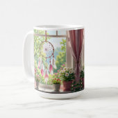 Pretty Pink Dreamcatcher and Plants Window Sill Kaffeetasse (Vorderseite Links)