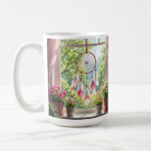 Pretty Pink Dreamcatcher and Plants Window Sill Kaffeetasse (Links)